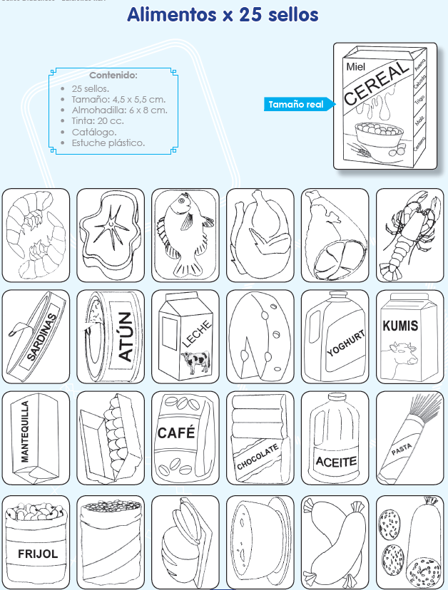 Sellos Didcticos Alimentos x 25 